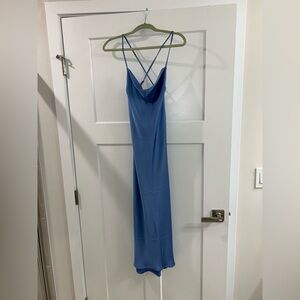Elegant Blue Slip Dress